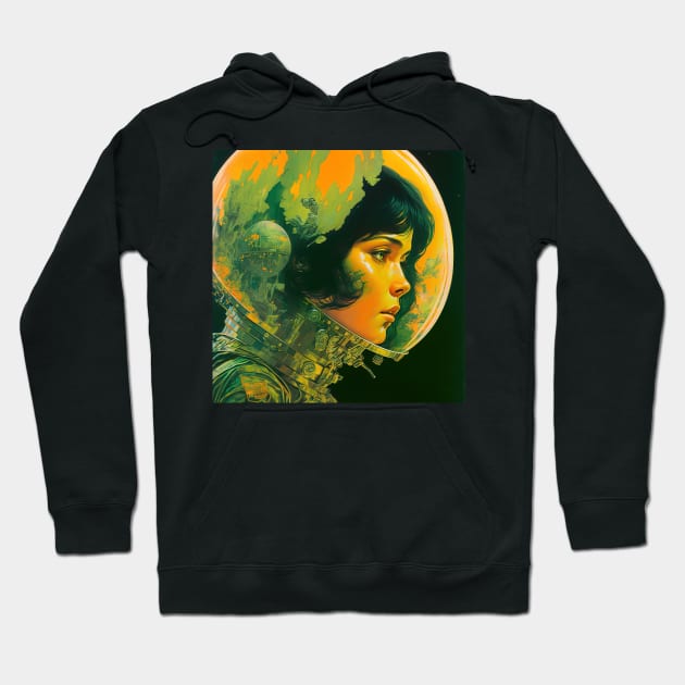 We Are Floating In Space - 35 - Sci-Fi Inspired Retro Artwork Hoodie by saudade